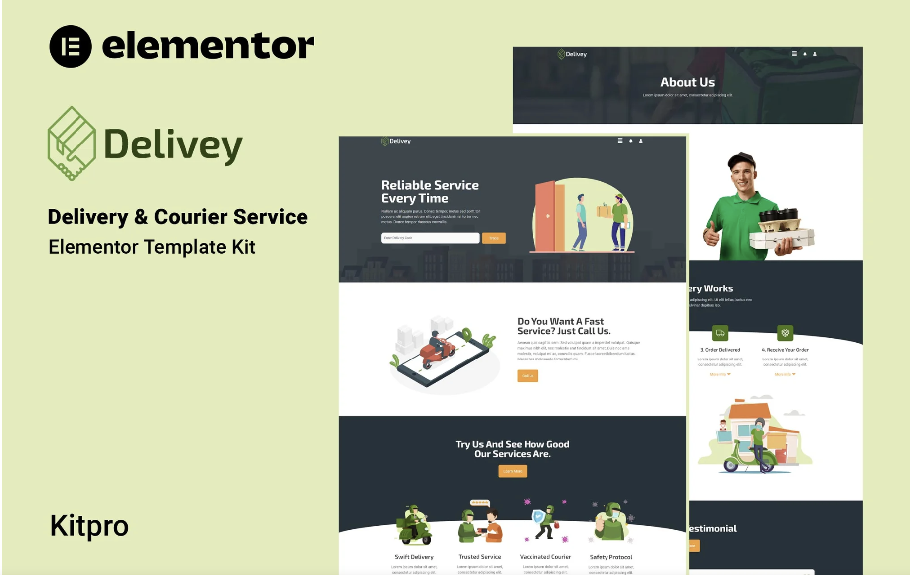 Delivey - Delivery & Courier Service Elementor Template Kit