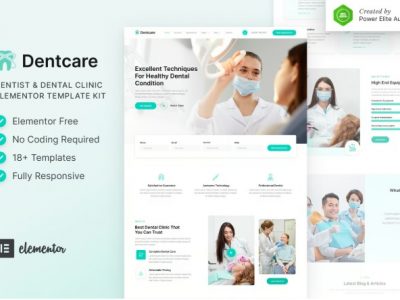 Dentcare – Dentist & Dental Clinic Elementor Template Kit