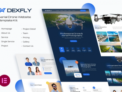 Dexfly  Drone & Aerial Photography Elementor Template Kit
