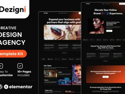 Dezigni - Creative Design Agency & Portfolio Elementor Template Kit