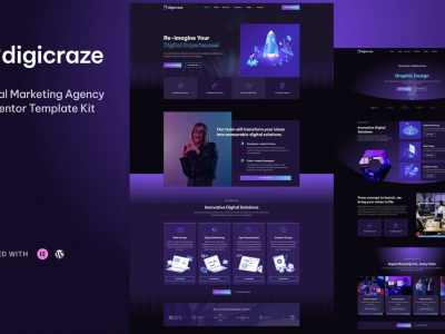 Digicraze - Digital Marketing Agency Elementor Pro Template Kit