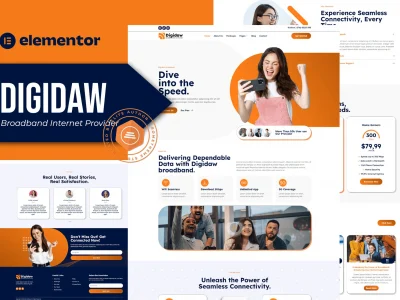 Digidaw - Broadband Internet Services Provider Elementor Template Kit