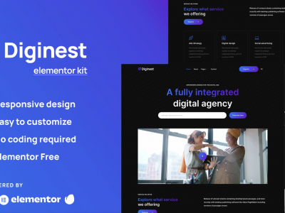 Diginest - Digital Agency Services Elementor Template Kit