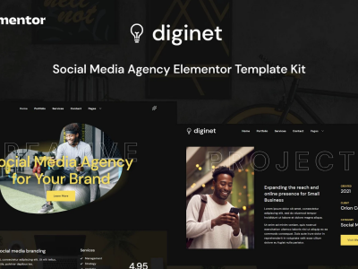 Diginet - Social Media Marketing Agency Elementor Template Kit