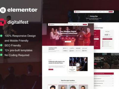 DigitalFest - Event & Conference Elementor Pro Template Kit
