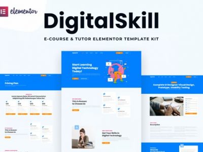 DigitalSkill - E-course & Online Tutorials Elementor Pro Template Kit