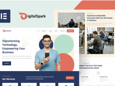 DigitalSpark - IT Services Elementor Pro Template Kit