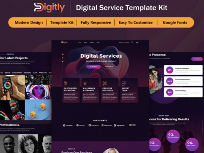 Digitly - Digital Service Agency Elementor Template Kit