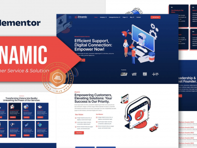 Dinamic - Customer Service & Solution Elementor Pro Template Kit