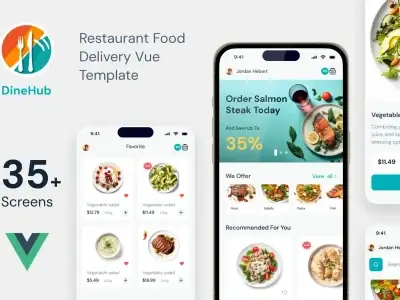 DineHub - Restaurant Food Delivery Vue Mobile App