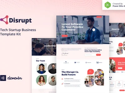 Disrupt - Tech Startup Business Elementor Template Kit
