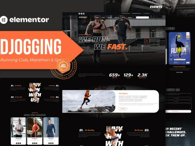 Djogging - Running Club Marathon & Sport Elementor Pro Template Kit