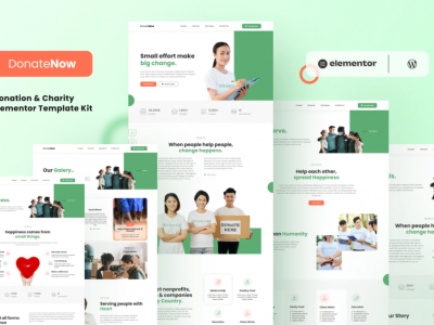 Donatenow - Donation & Charity Elementor Template Kit