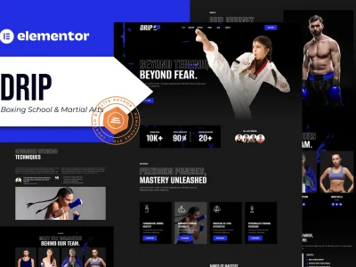 Drip - Boxing School & Martial Arts Elementor Template Kit