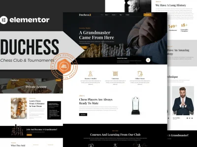 Duchess - Chess Club & Tournament Elementor Template Kit