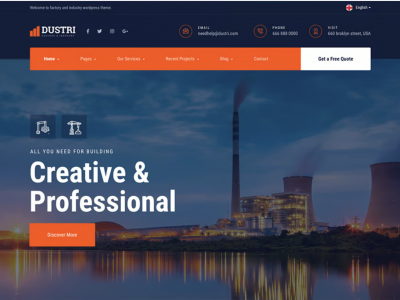 Dustri - Factory & Industrial Elementor Template Kit