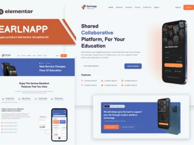Earlnapp - Online Education App Elementor Template Kit