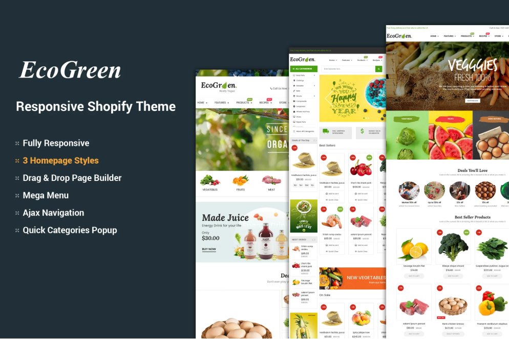 EcoGreen - Organic, Fruit, Vegetable Shopify Theme