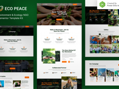 EcoPeace – Environment & Ecology NGO Elementor Template Kit