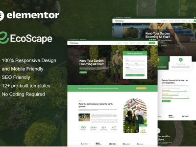 EcoScape - Gardening & Landscape Elementor Pro Template Kit