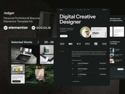 Edger - Personal Portfolios & Resume Elementor Template Kit