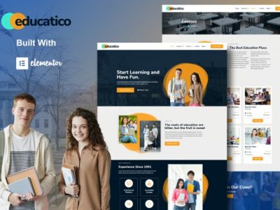 Educatico - Education School & Online Courses Elementor Template Kit
