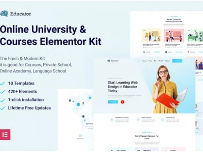 Educator - Online University & Courses Elementor Template Kit