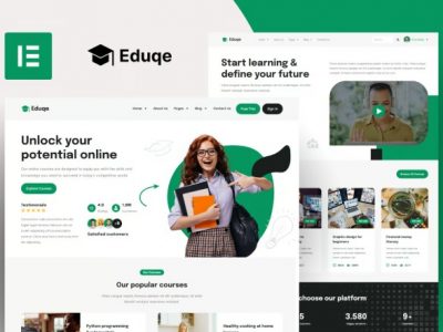 Eduqe - Online Courses Elementor Pro Template Kit