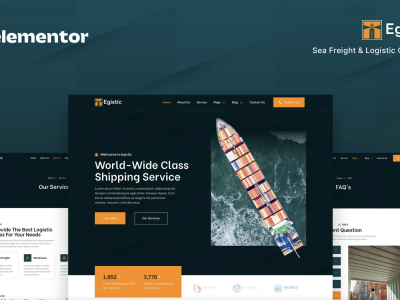 Egistic - Sea Freight & Logistic Company Elementor Template Kit