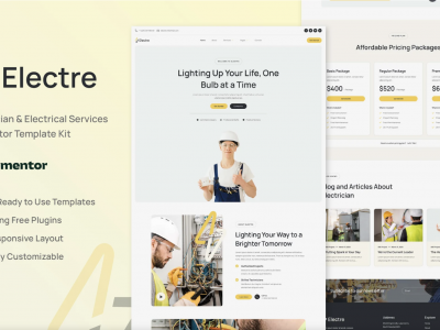 Electre - Electrician & Electrical Services Elementor Template Kit