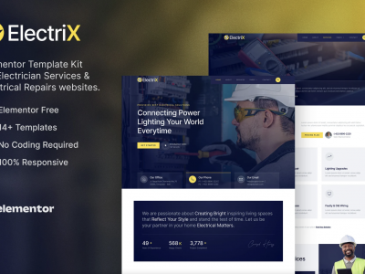 Electrix – Electrician Services & Electrical Repairs Elementor Template Kit