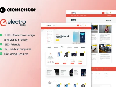 ElectroDeals - Woocommerce Electronic Store Elementor Template Kit