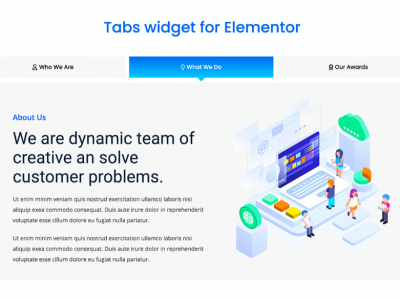 Elementor Tabs addon, widget