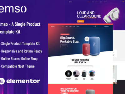 Emso - A Single Product Elementor Template Kit