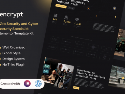 Encrypt - Cyber Security Specialist Elementor Pro Template Kit