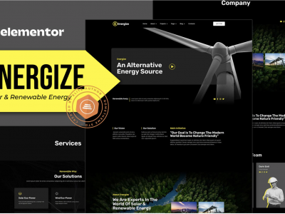 Energize - Solar & Renewable Energy Elementor Template Kit