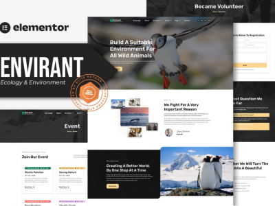 Envirant - Ecology and Environment Elementor Pro Template Kit