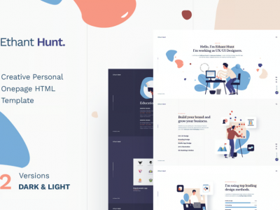 Ethant Hunt - Personal Onepage WordPress Theme