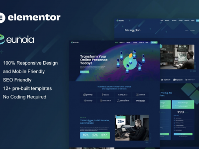 Eunoia - Tech Company Digital Service Elementor Template Kit