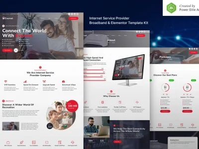 Evernet – Broadband & Internet Service Provider Elementor Template Kit