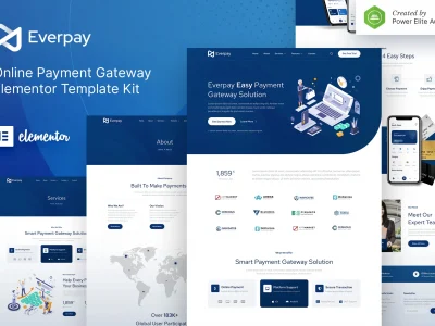 Everpay – Online Payment Gateway & Fintech Elementor Template Kit