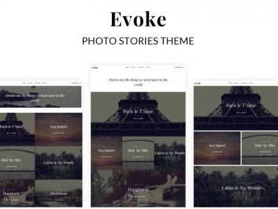 Evoke Photo Stories Blog WordPress Theme