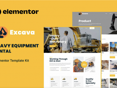 Excava - Heavy Equipment Rental Elementor Template Kit