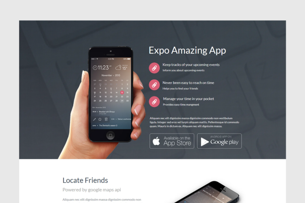 Expo Unbounce Product Landing Page