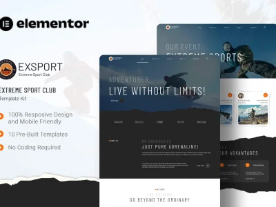 Exsport - Extreme Sport Club Elementor Template Kit