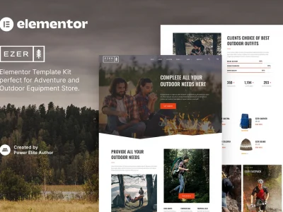 Ezer – Outdoor & Adventure Equipment Store Elementor Template Kit