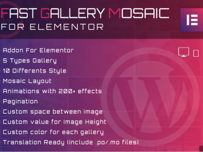 Fast Gallery Mosaic for Elementor WordPress Plugin