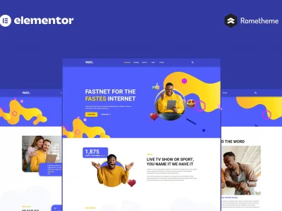Fastnet - Broadband & Internet Elementor Pro Full Site Template Kit
