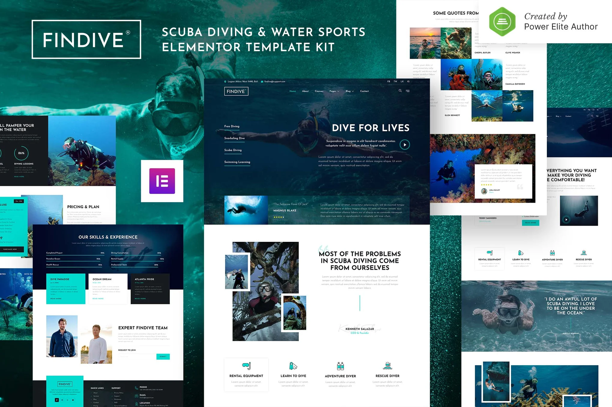 Findive – Scuba Diving & Water Sports Elementor Template Kit