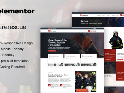 FireRescue - FireFighter & Fire Department Elementor Template Kit